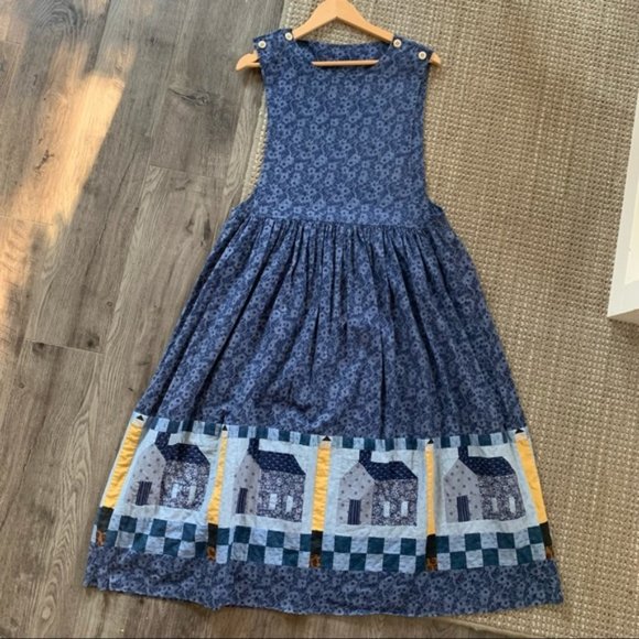 Vintage Dresses & Skirts - Vintage cottagecore handmade appliqué work dress